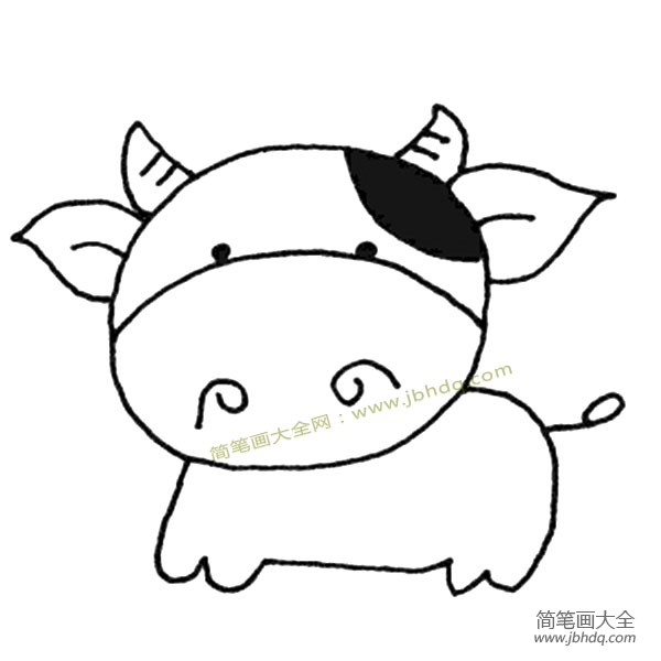 一组简单又可爱的奶牛简笔画