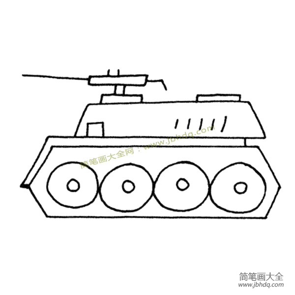 一组漂亮的坦克简笔画图片