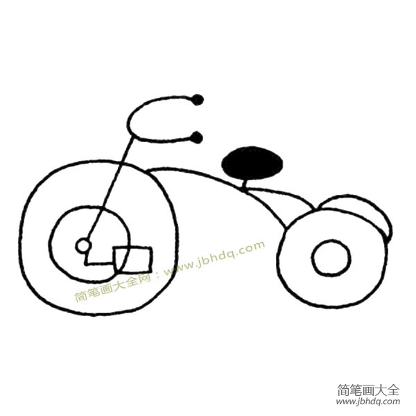 一组简单的自行车简笔画图片