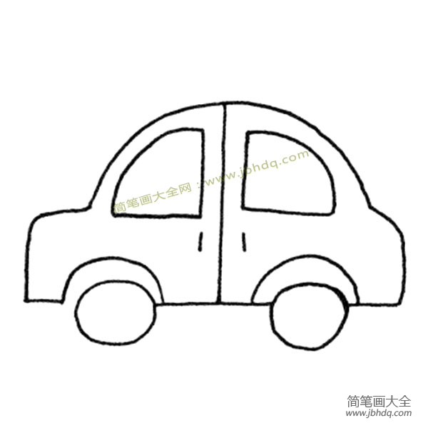 一组简单的小汽车简笔画图片