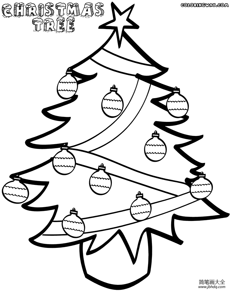 五张简单的圣诞树简笔画