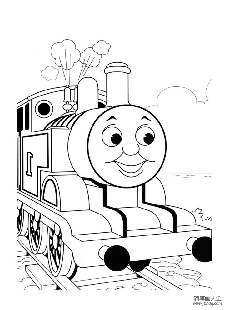 托马斯小火车画画步骤图片