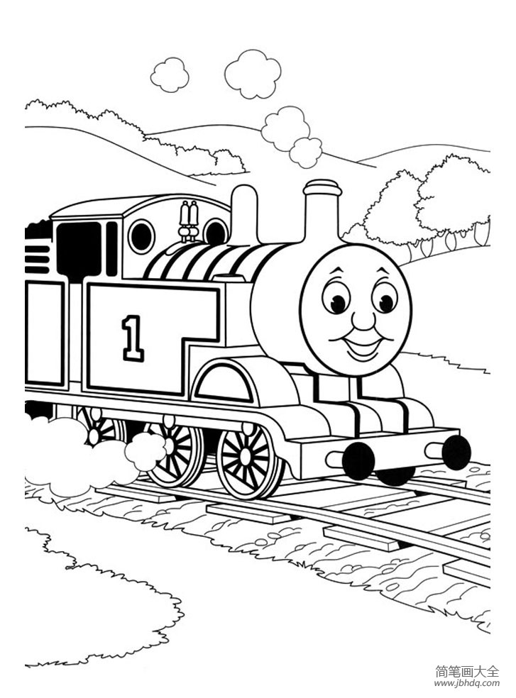 小火车托马斯填色图片