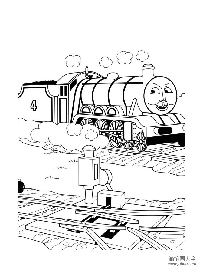 托马斯小火车填色图片1
