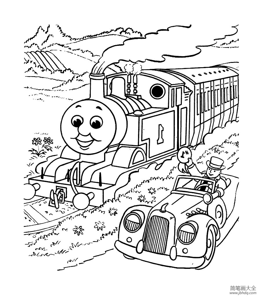 托马斯小火车填色图片2