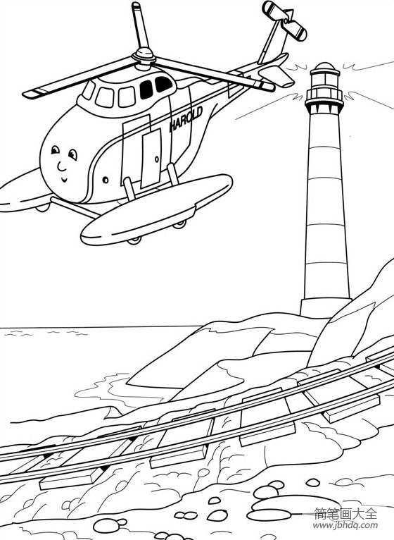 救援直升机简笔画图片