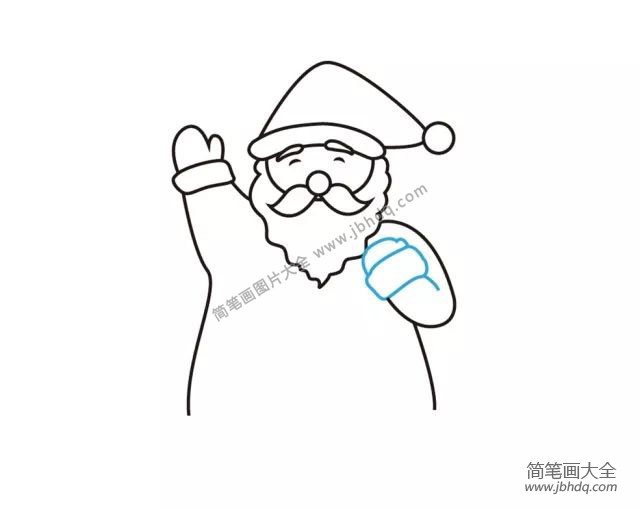 9.画出圣诞老人的左手。