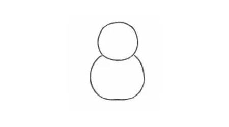 2.再画一个椭圆，当雪人身体