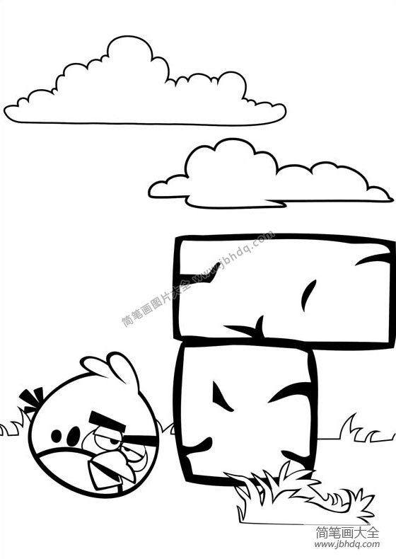 愤怒的小鸟简笔画图片3