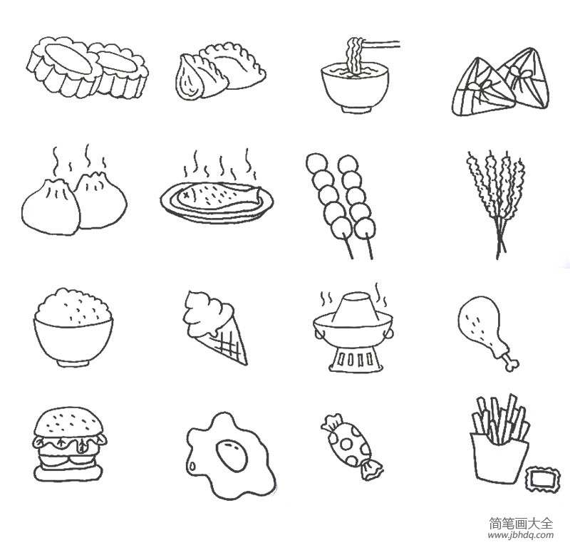 简笔画食物 中餐图片