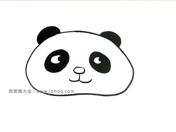 4.画出熊猫的鼻子和嘴巴部分。