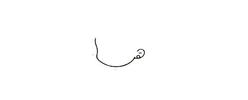 第1步：首先用曲线画额头和脸，接着画待着耳钉的一只耳朵。