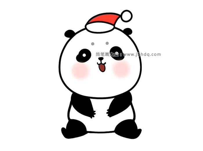 画可爱的圣诞节大熊猫