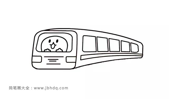 4.然后画出火车外部不同颜色的部位和小结构。