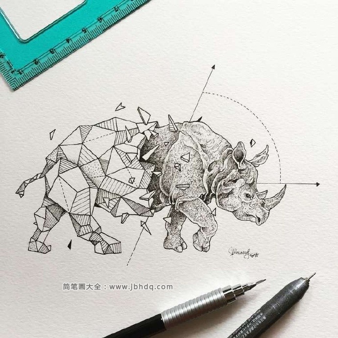 9张创意动物手绘铅笔画
