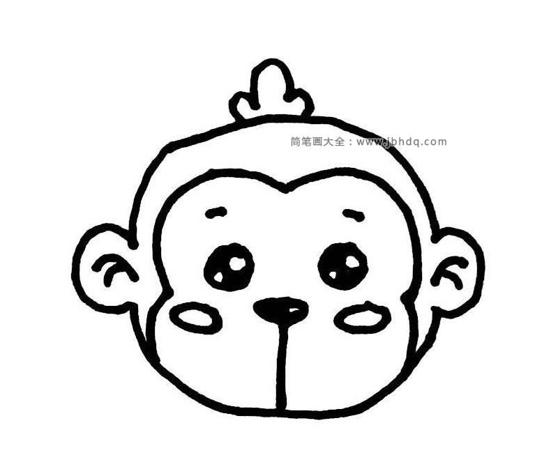 猴子头像简笔画