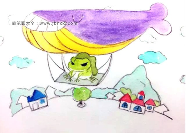 旅行青蛙的简笔画图片2