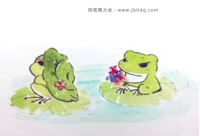 2张旅行青蛙的简笔画图片