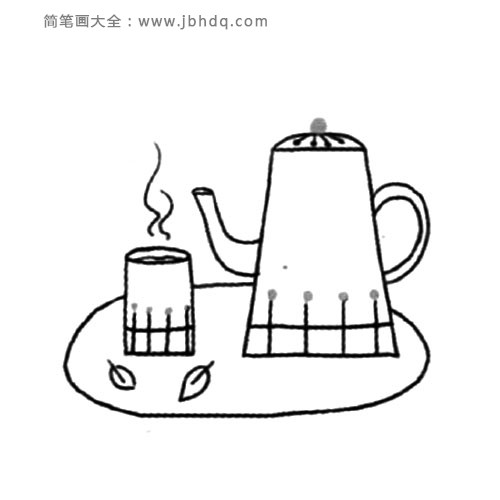 4.画个茶杯和盘子。