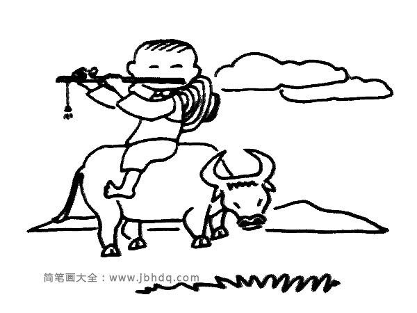 牛和牧童怎么画铅笔画图片