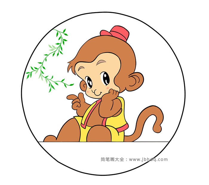 九步画出可爱的小猴子简笔画