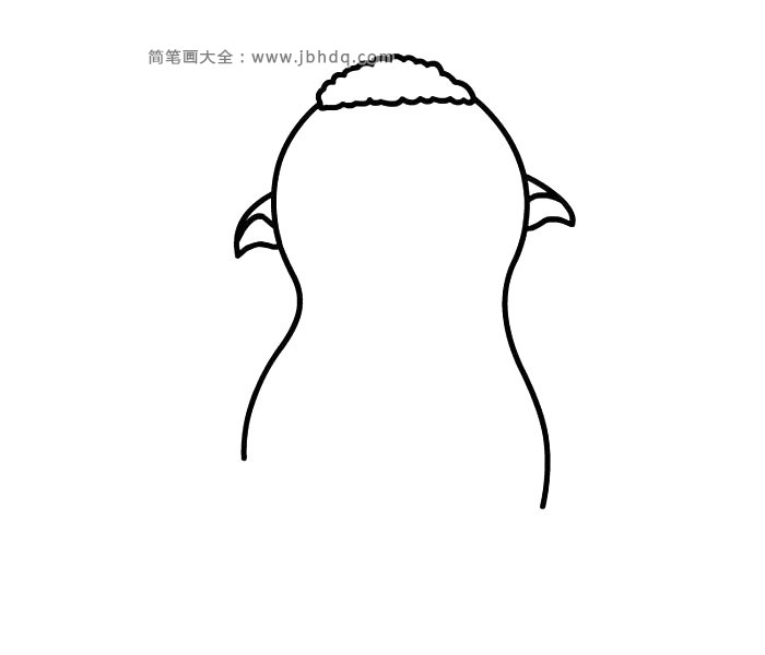 2.画胡巴的头发和耳朵