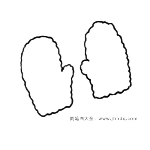2.同样方法描绘出右手手套的轮廓。