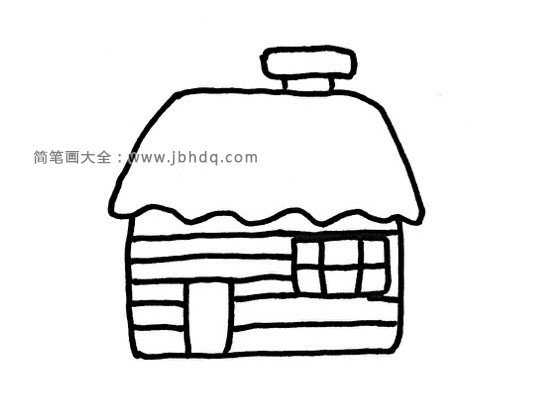 雪天里的房子简笔画1