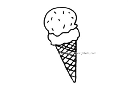 蛋卷冰淇淋简笔画图片