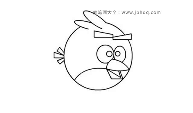 简笔画教程:画愤怒的小鸟