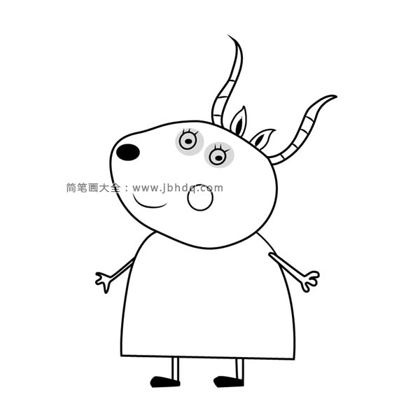 小猪佩奇之羚羊夫人简笔画