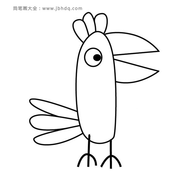 小猪佩奇之鹦鹉波利简笔画