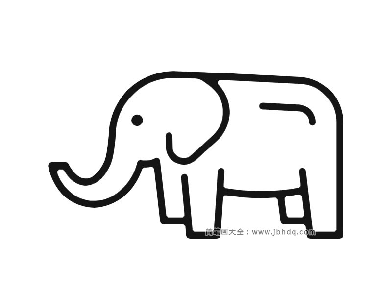 大象侧面图片简笔画图片