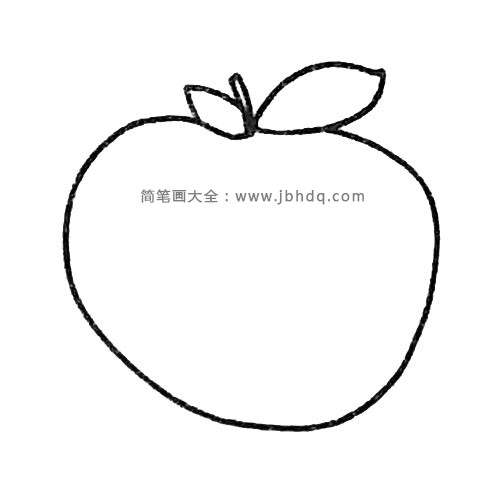 3.接着画出苹果的轮廓。