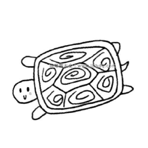慢吞吞的乌龟简笔画教程
