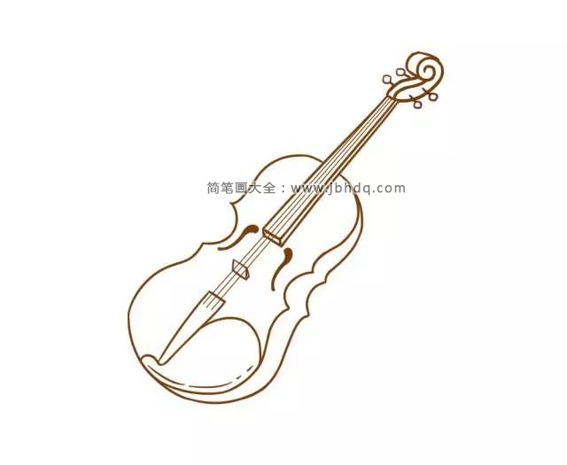 11.画出小提琴的音孔，弦轴，和琴桥。