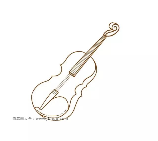 10.画出小提琴的腮托，它的用处很大哦，演奏时小提琴家用左下颚压住腮托，可以使琴身平稳，帮助他们更好的演奏。