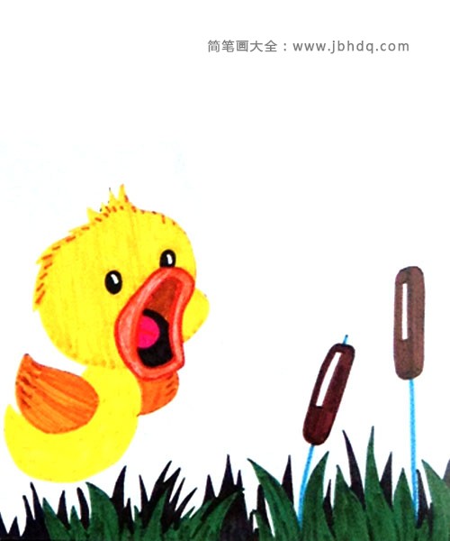 2.画出小鸭，画的时候注意表情。