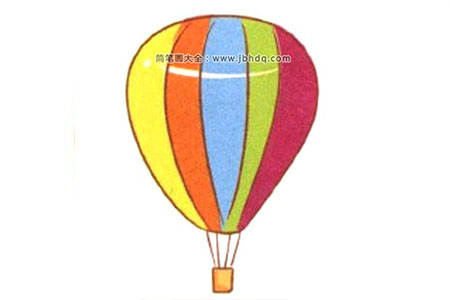 漂亮的五彩热气球简笔画教程