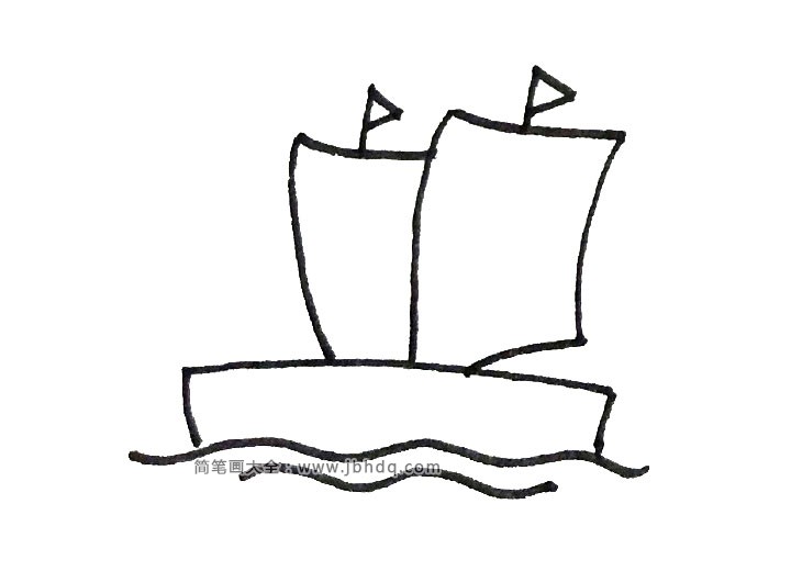 海上的帆船简笔画1