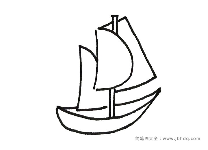 海上的帆船简笔画2