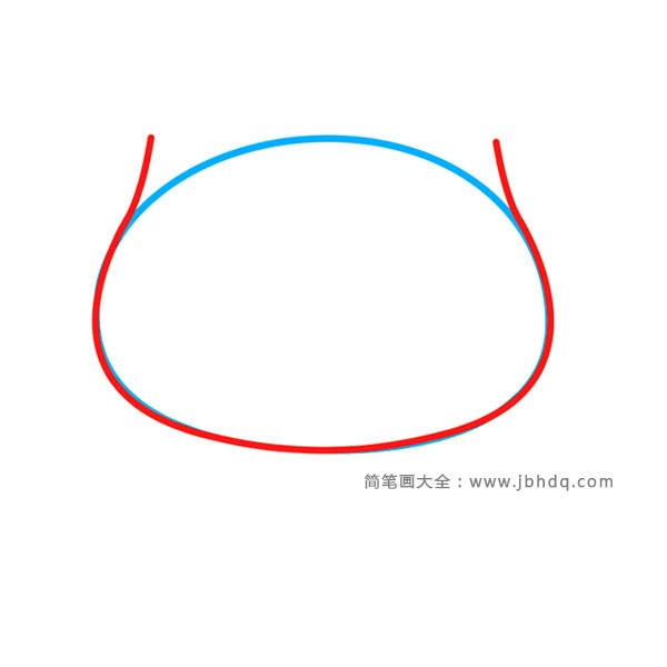 2.在引导线周围画出形状，然后擦掉下面的引导线的部分。