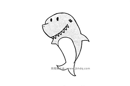 卡通鲨鱼简笔画图片