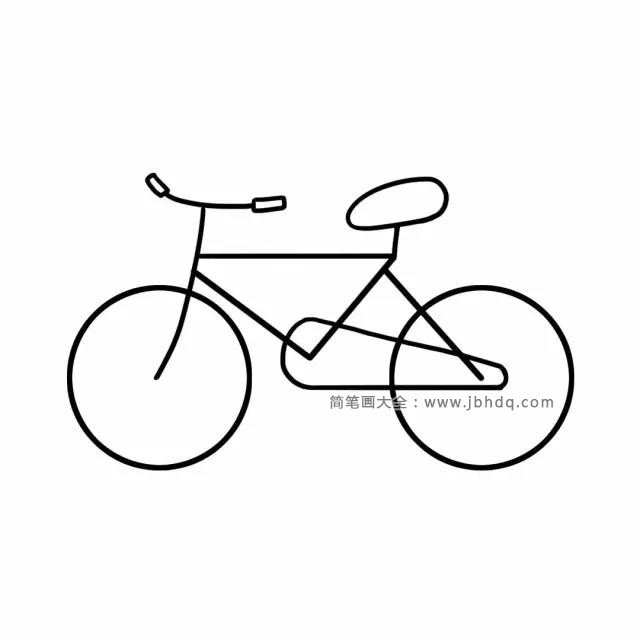 超简单的自行车画法