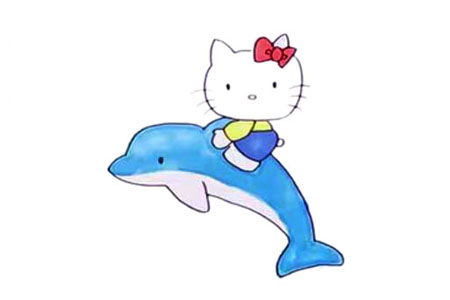 抱着海豚的 Hello Kitty 看起来好开心啊