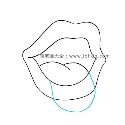 画画教程：画伸出舌头的嘴巴