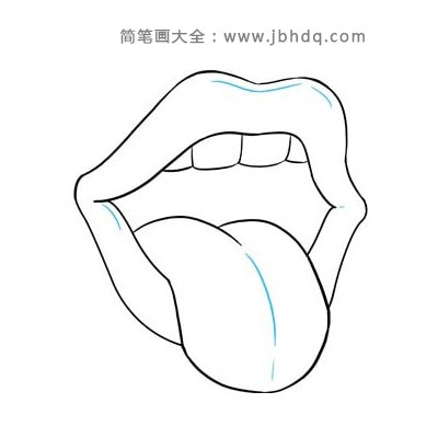 画画教程：画伸出舌头的嘴巴