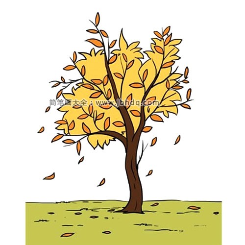 9.给你的大树涂上秋天的颜色。