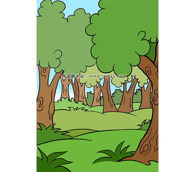 卡通森林简笔画图片2