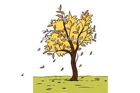 如何画秋天的大树